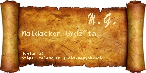 Maldacker Gréta névjegykártya